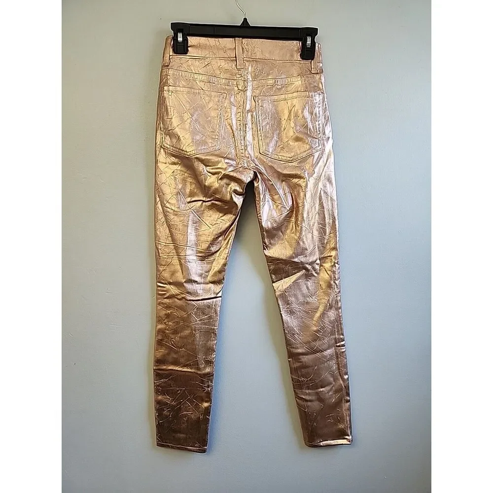Unique Fidelity Denim Women's‎ 25 Gwen Skinny Jeans Size Rose Gold Foil